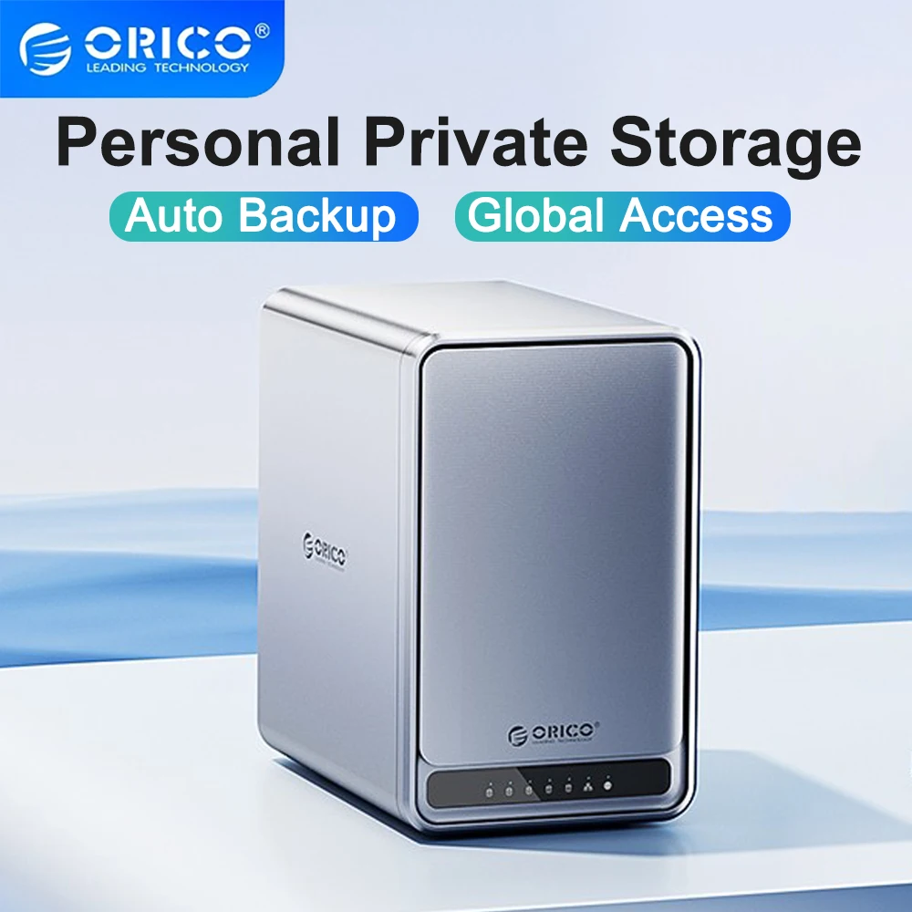 ORICO 5 Bay Caja de disco duro SATA de 3,5 pulgadas Caja de almacenamiento de disco duro de red NAS con compensación de datos de cifrado de uso multicuento - imagen 2