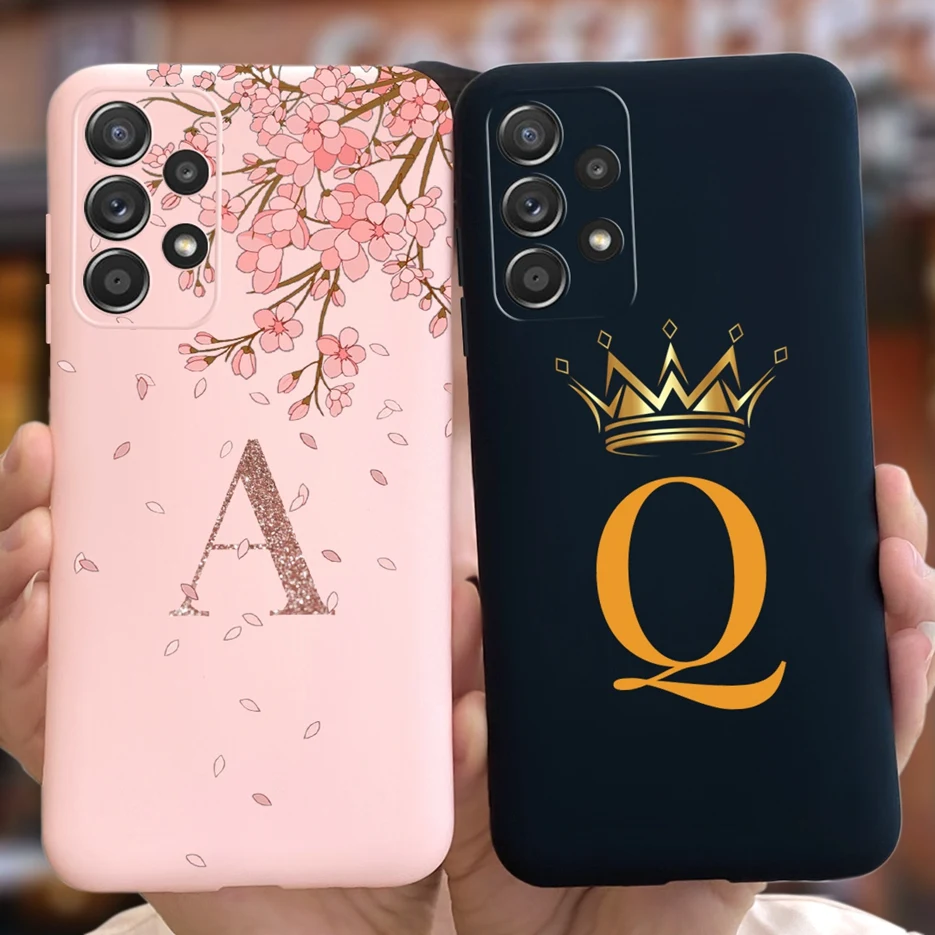 Funda de silicona suave con letras de corona para Samsung Galaxy Galay, carcasa bonita para teléfono Samsung Galaxy Galay A13, A33, A53, A73, 5G, Samsug A13, 4G