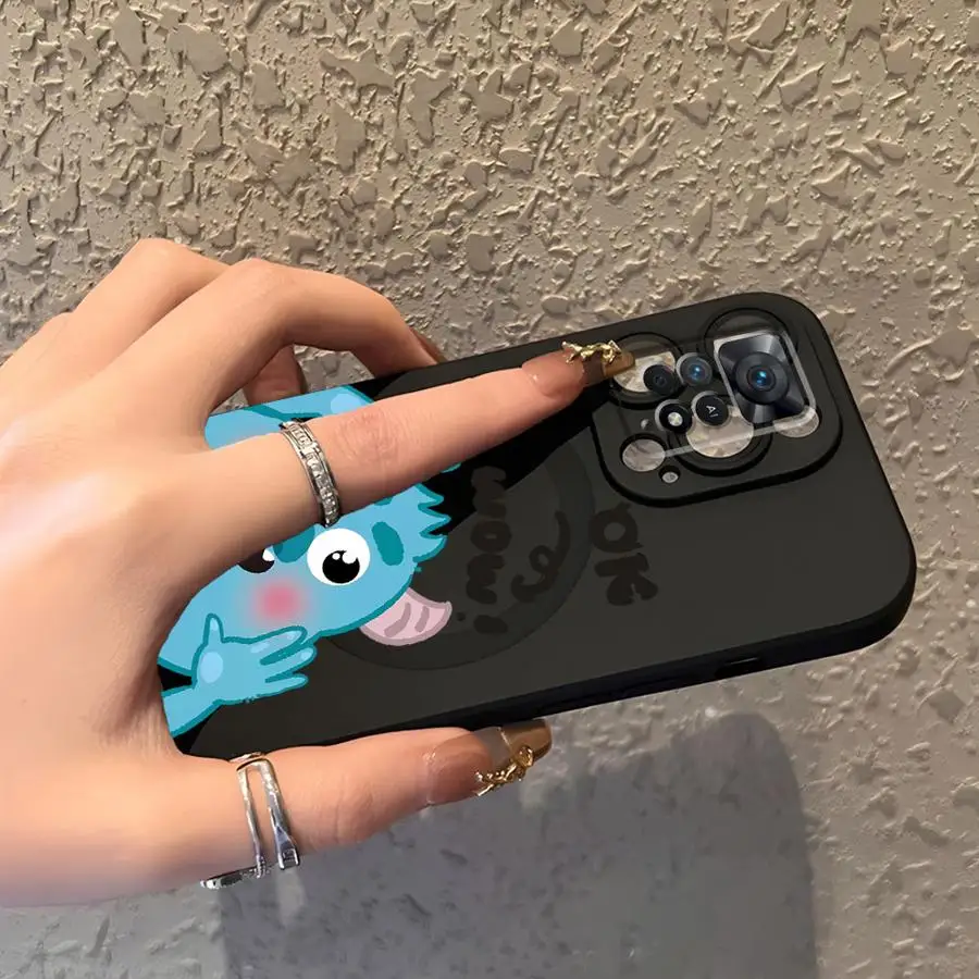 Funda para Xiaomi Redmi Note 9S 7 8 10S 11s 13 14 Pro Plus 12s 9 10 11 12 Pro cubierta de teléfono suave negra dibujos animados Disney Monsters Inc - imagen 2