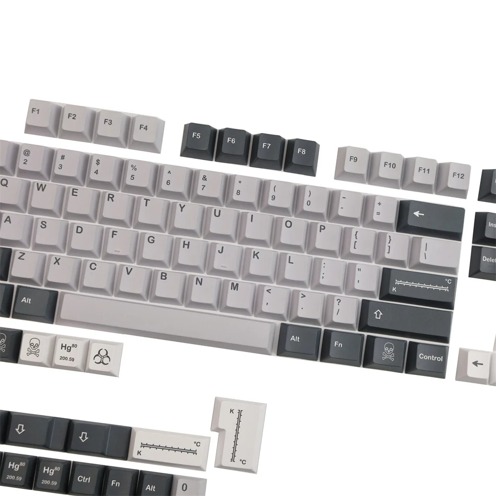 GMK Mercury Keycap elemento químico ISO Enter 1.75U 2U 2.25U Shift 2U 2.25U 2.75U 3U 6.25U 7U barra espaciadora para teclado mecánico - imagen 3