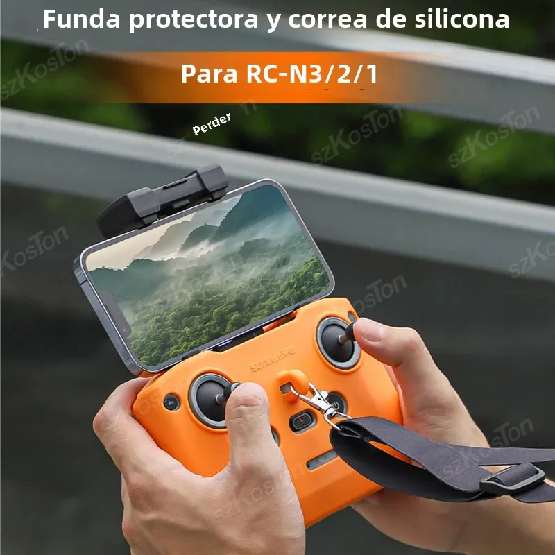 Funda de silicona para DJI RC N3/N2/N1, cubierta protectora a prueba de polvo, correa para DJI Neo/Air 3S/Mini 4 Pro/Mini 4K, accesorios para drones