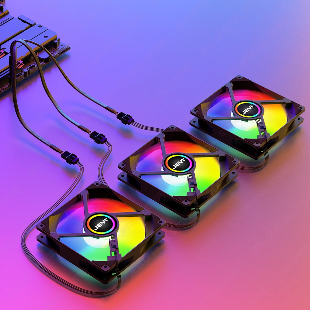 JEYI Cable de extensión divisor de ventilador de PC - Cable de alimentación de extensión trenzado de ventilador PWM de 1 a 4 para placa base, ventilador de CPU de computadora de escritorio - imagen 5