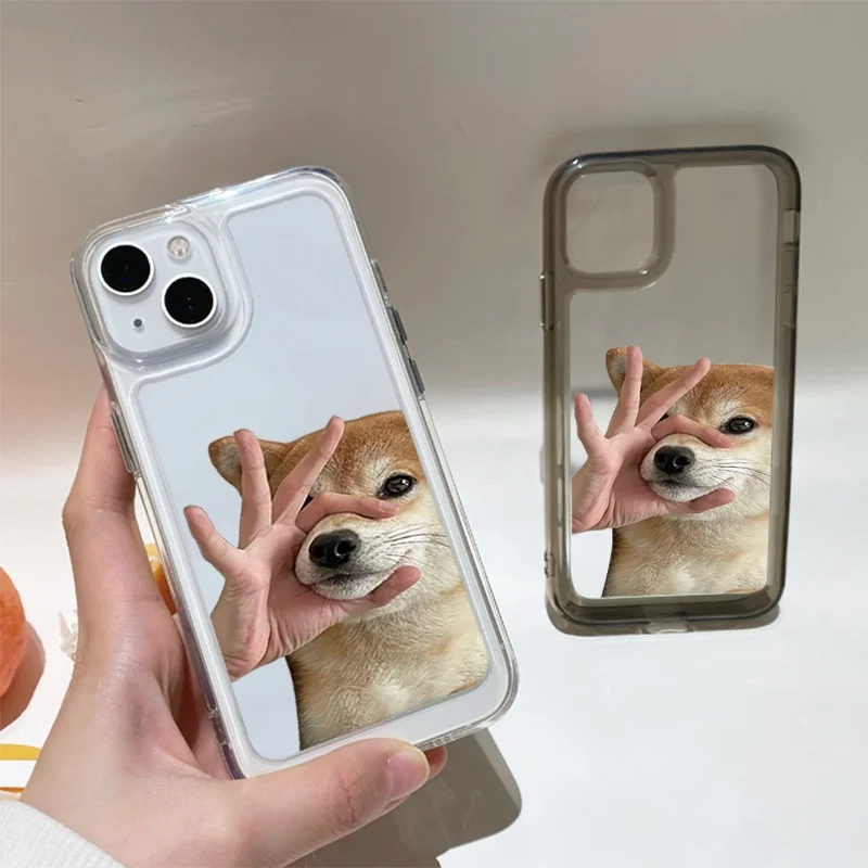 Funda divertida y linda para iPhone 11/12/13/14/15/16/17Pro Max "¡Cállate! Funda de teléfono transparente suave de TPU para perros con ilustrado - imagen 2