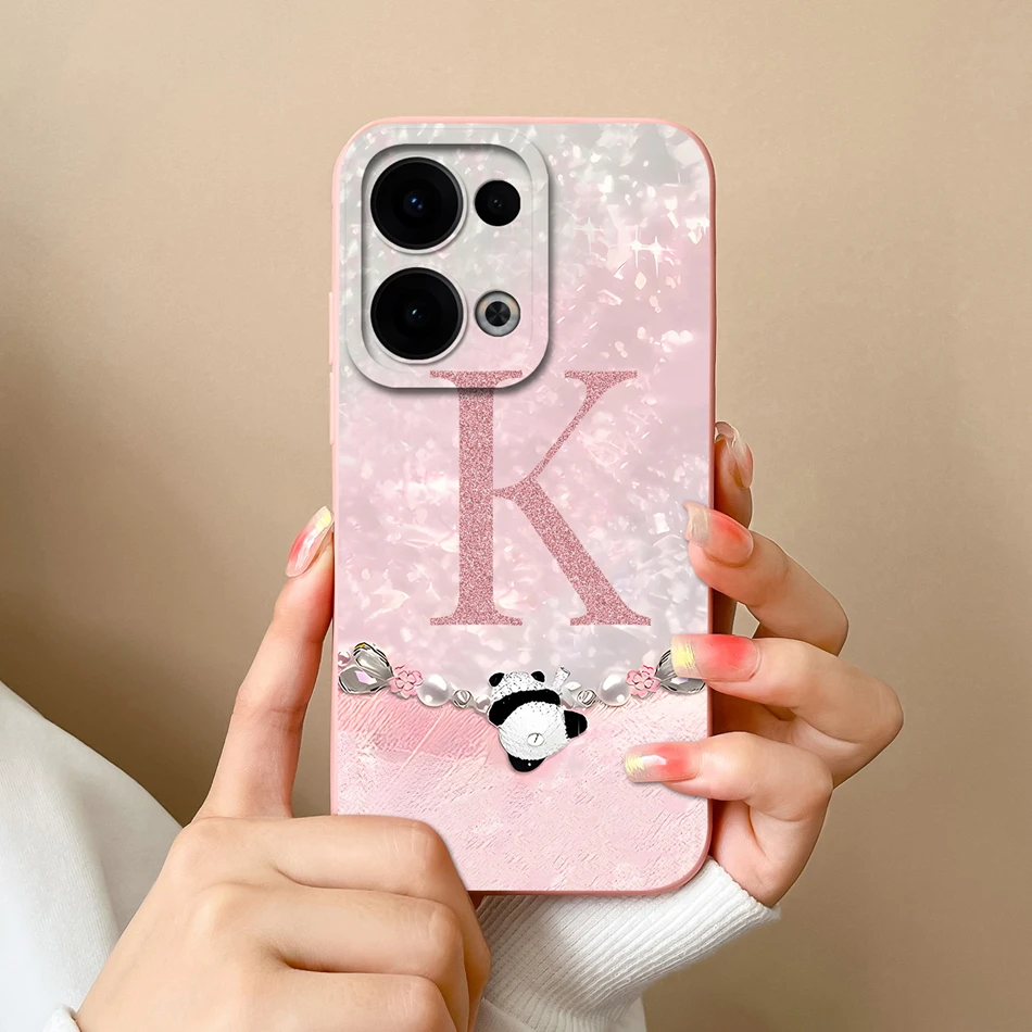 Para Oppo Reno 13 Pro 5G funda Panda letras carcasa de silicona líquida suave para Oppo Reno13 13Pro protección completa fundas traseras de teléfono - imagen 4