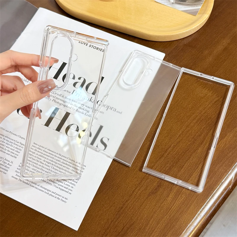 Funda de teléfono plegable ultrafina mate para Samsung Galaxy Z Fold 7 6 5 4 3 5G Zfold7, funda trasera dura transparente a prueba de golpes - imagen 4