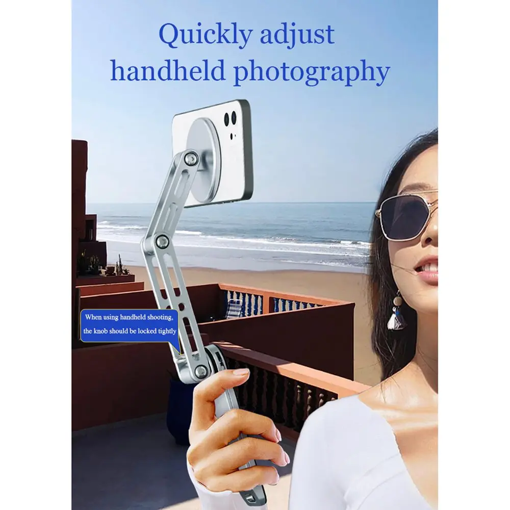 Trípode magnético 2 en 1 para iPad, soporte para teléfono, tableta, iPad, portátil y de escritorio, Flexible 360 ° Palo de selfie de viaje con rotación - imagen 3