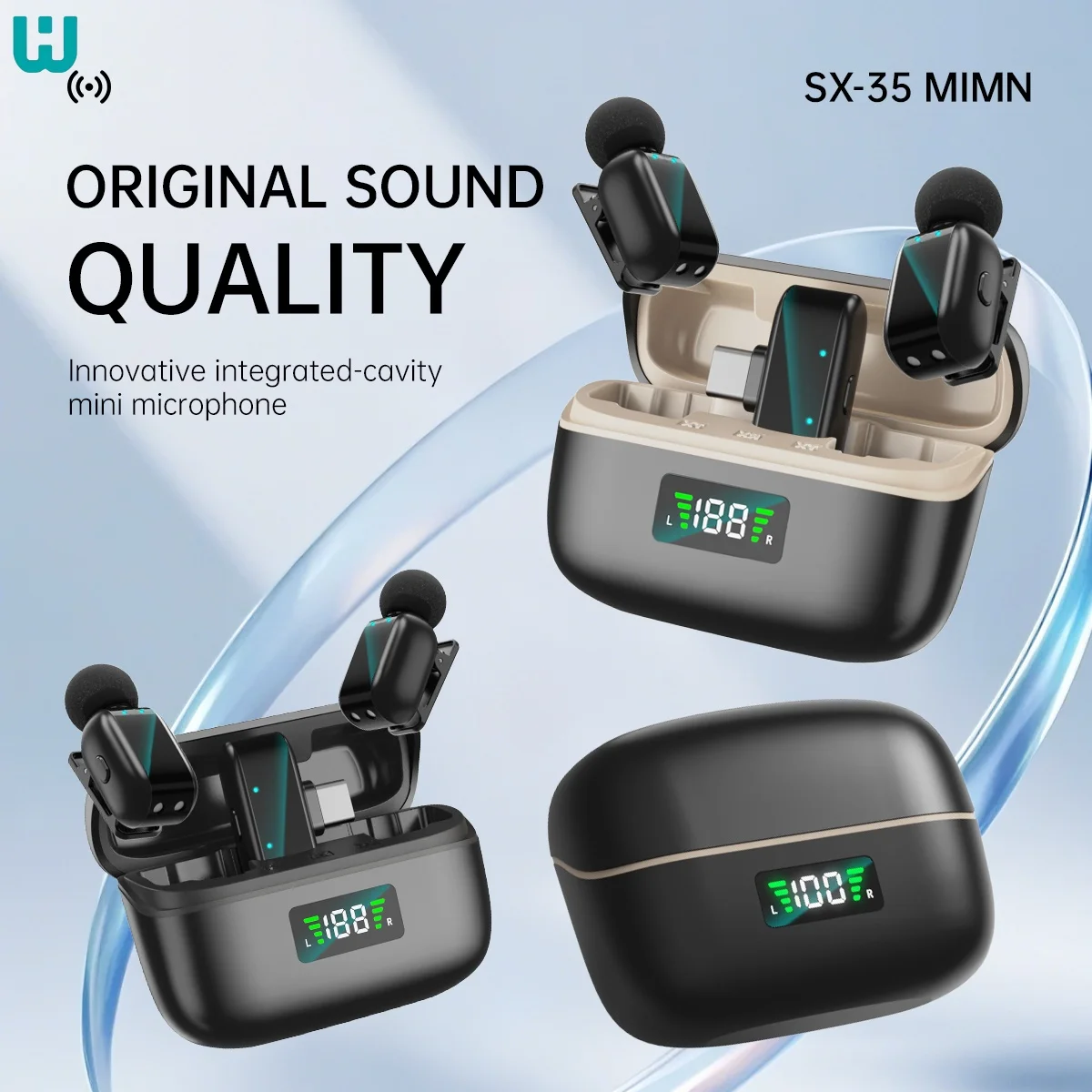 Micrófono lavalier inalámbrico, grabación ultra clara, reducción de ruido inteligente al aire libre, adecuado para entrevistas Vlog en vivo - imagen 2