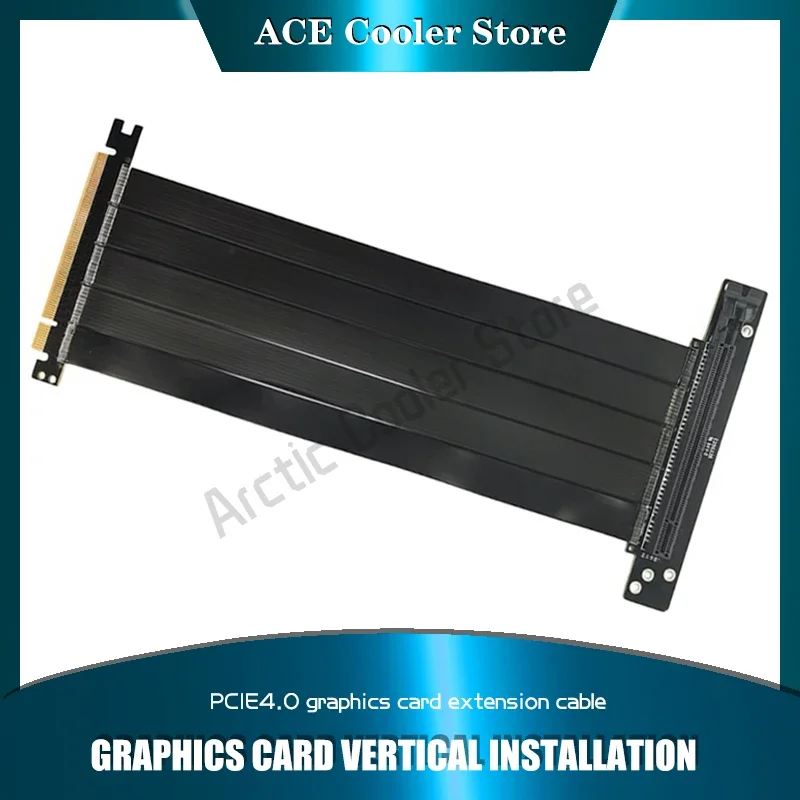 Tarjetas gráficas de PC Cable conector exprés PCI-E 4,0 16X Cable de extensión flexible/montaje vertical para GPU - imagen 2