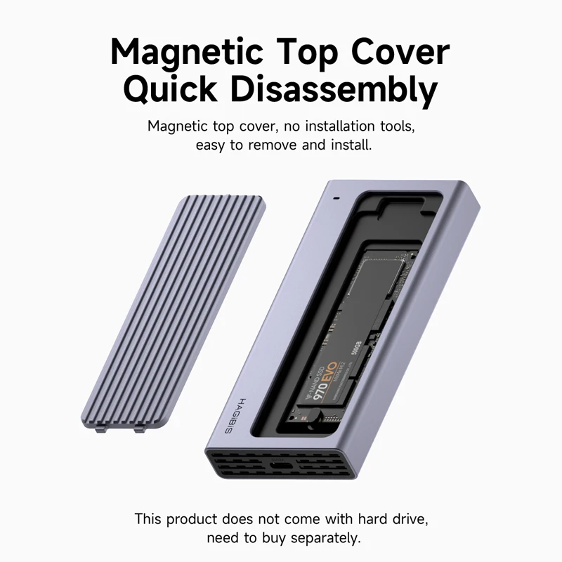 Caja Hagibis M.2 SSD con cubierta magnética de concentrador USB C, funda para disco duro externo Compatible con Thunderbolt 4/3 para MacBook PC - imagen 5