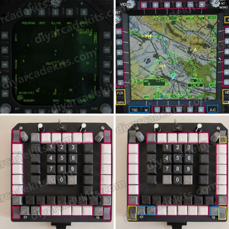 MFD, UFC, MPD, F18, F15 mfd,MFD,DCS simulación de vuelo mfd PC USB Cockpit Simulador de vuelo - imagen 5