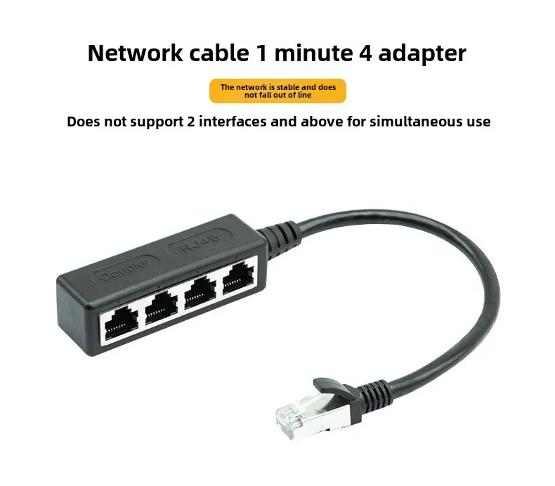 Convertidor divisor de cable RJ45, 1 macho de entrada a 4 salidas hembra, adaptador de extensión de cable de red CAT7 - imagen 2