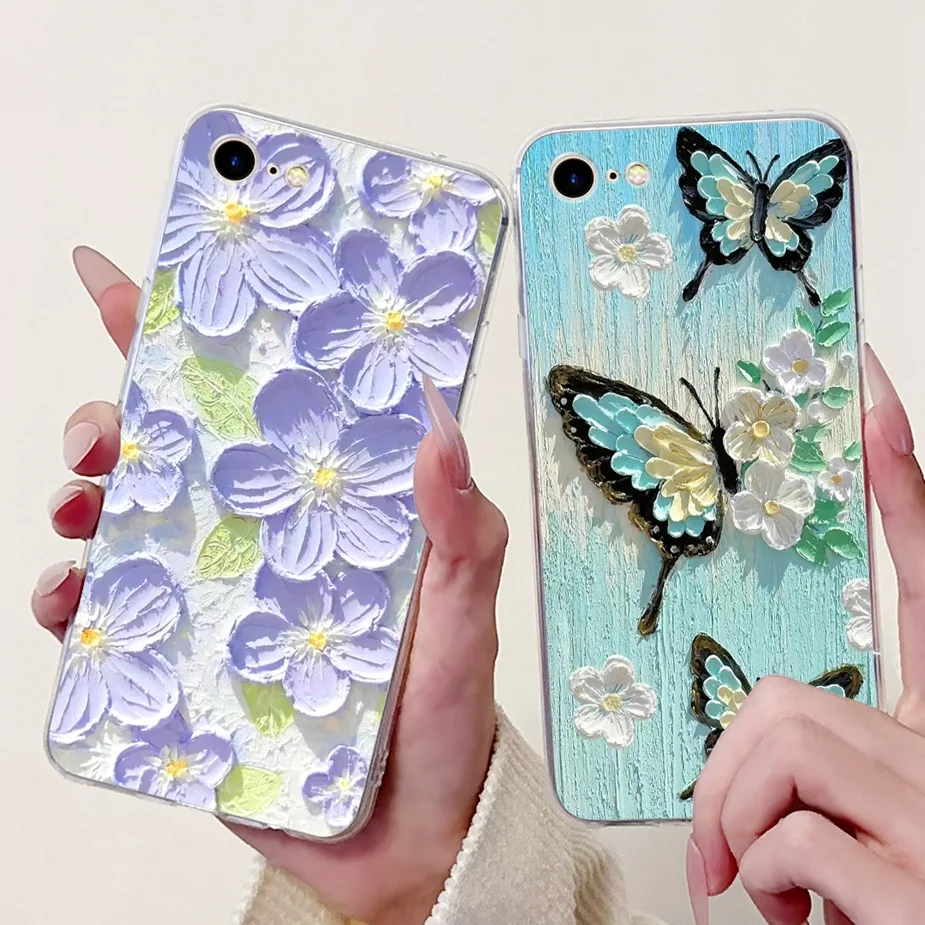 Para Apple iPhone 7 Plus funda iPhone8 Plus hermosa mariposa pintada funda suave delgada para teléfono para iPhone 8 iPhone7 Plus Shell - imagen 2
