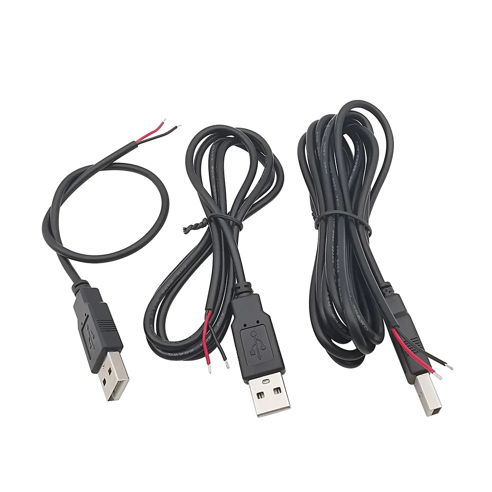 1/2/5 Uds 2Pin 4Pin 5V USB 2,0 tipo A conector de Cable de alimentación macho Cable de extensión de carga DIY 0,3 m/1m/2m - imagen 3