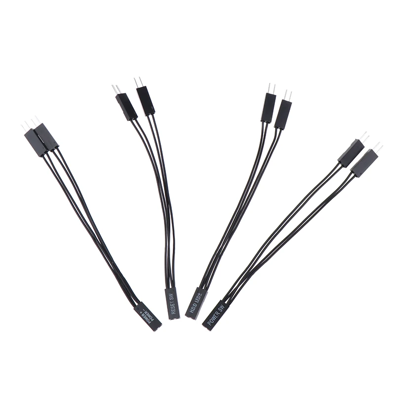 4 Uds interruptor de placa base SW de alimentación/reinicio SW/HDD LED/LED de alimentación 1 a 2 Cable adaptador doble 1 hembra a 2 divisor macho 2 pines - imagen 3
