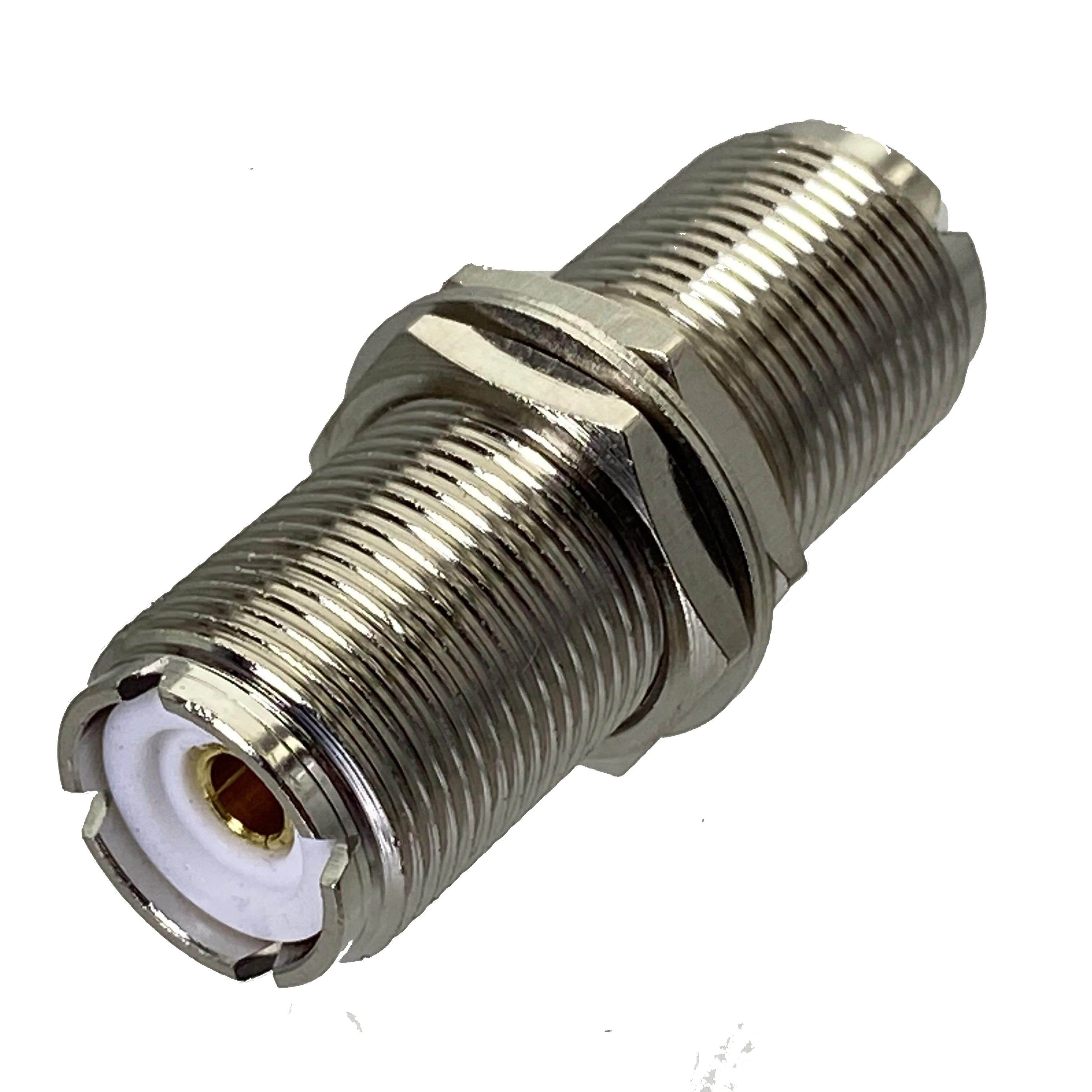 Conector de piezas UHF SO239, conector hembra a tuerca hembra UHF, adaptador RF Coaxial de alta calidad, terminales de cable de latón - imagen 2