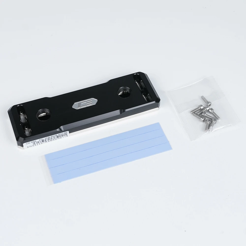 IceManCooler bloque de agua con memoria de cuatro canales negro (sin armadura) para refrigeración por agua RAM, POM/cobre con almohadilla térmica - imagen 5