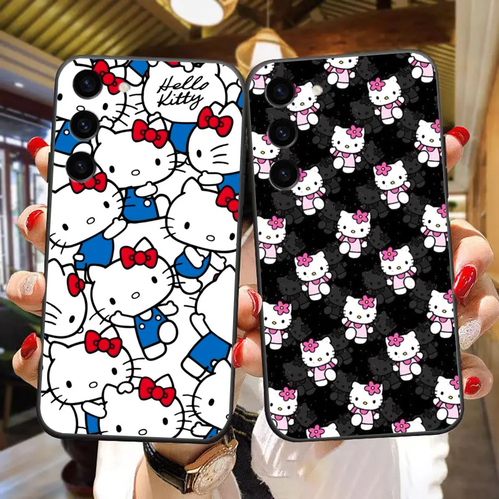 Funda de teléfono con dibujos de gato Hello k-kitty para Samsung Galaxy S25 S24 S23 S22 S21 S20 FE S10 S9 PLUS ULTRA, Funda Capa