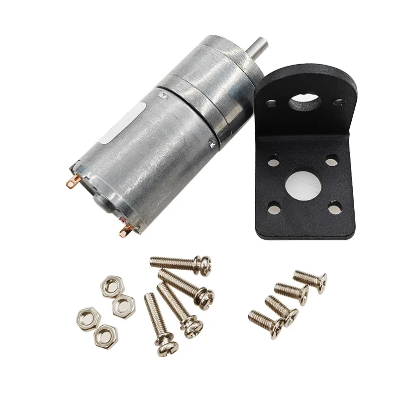 1 Uds JGA25-370 motorreductor DC 3V motor de engranaje eléctrico alto torque 5/10/15/30/50/60/100/150/300/500rpm soporte de montaje - imagen 3