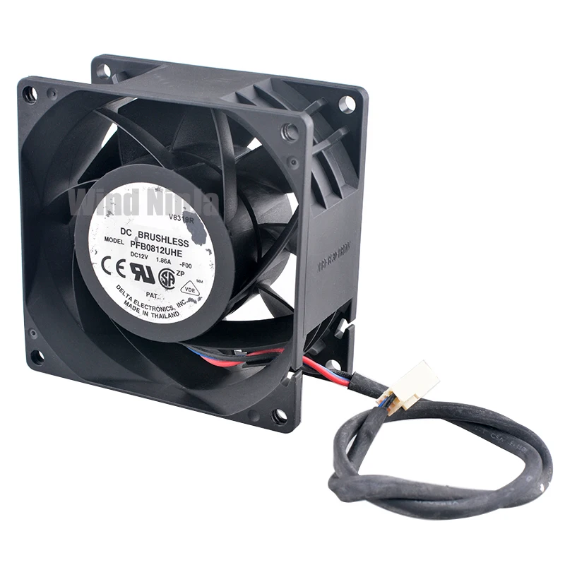PFB0812UHE 8 cm X 80 mm X 38 mm DC12V 1.86A Ventilador de enfriamiento de alta velocidad de 3 pines para fuente de alimentación del servidor - Ventilador de alto flujo de 80 mm - imagen 4