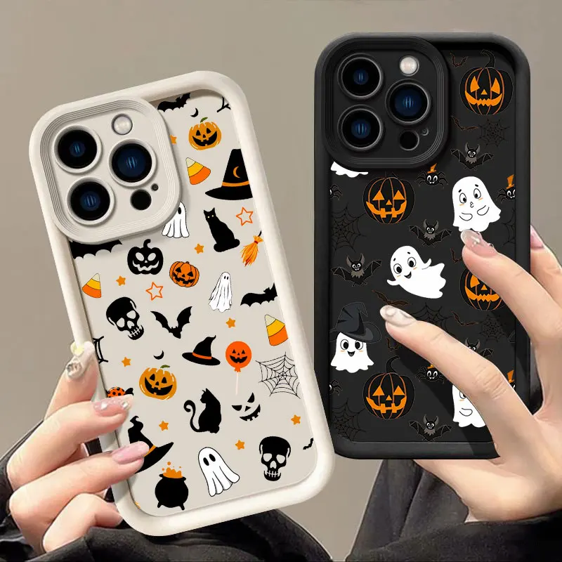 Funda de teléfono divertida y divertida con diseño de calabaza de Halloween para Google Pixel 9 8 7 8A 7A Pro XL 4G 5G, funda trasera de silicona suave de TPU - imagen 2