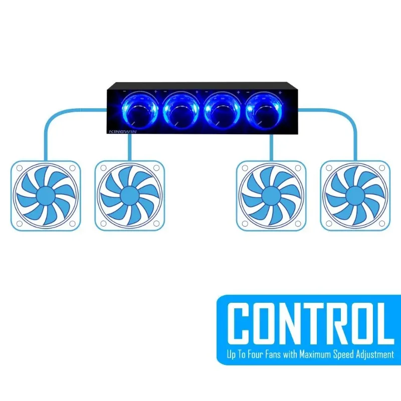 Controlador de velocidad del ventilador de 4 canales con Control Led, hasta 4 juegos de ventilador de computadora Pc, controlador Gdt y disco duro de Cpu, refrigeración Vga - imagen 3