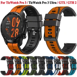 Correas de silicona para reloj TicWatch Pro 3 Ultra GPS/LTE GTX, repuesto de correa de reloj para TicWatch GTH 2, accesorios de pulsera, 22mm