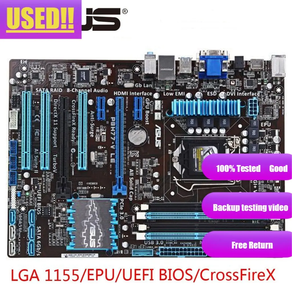 Asus P8H77-V LE Placa base de escritorio H77 Socket 1155 USB3.0 DDR3 32GB ATX en venta - imagen 2