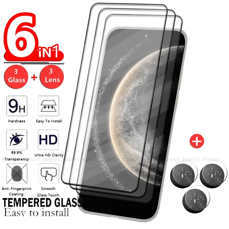6 en 1 para Huawei Mate 70 Air Glass Huawei Mate 70 vidrio templado de aire Protector de pantalla de cubierta completa Huawei Mate 70 lente de aire de vidrio