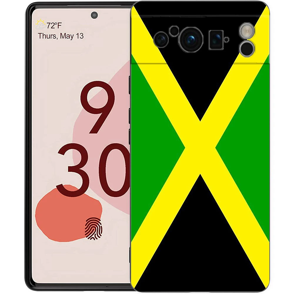 Funda de teléfono con bandera nacional de Jamaica para Google Pixel 10 9 8 7 6 Pro XL 9A 8A 6A 7A 5G, funda negra de TPU suave a prueba de golpes - imagen 3