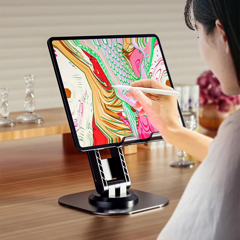 Soporte para teléfono móvil con rotación de 360 grados, soporte plegable de escritorio para tableta, Universal de Metal para iPhone 15 14 Samsung Xiaomi - imagen 5