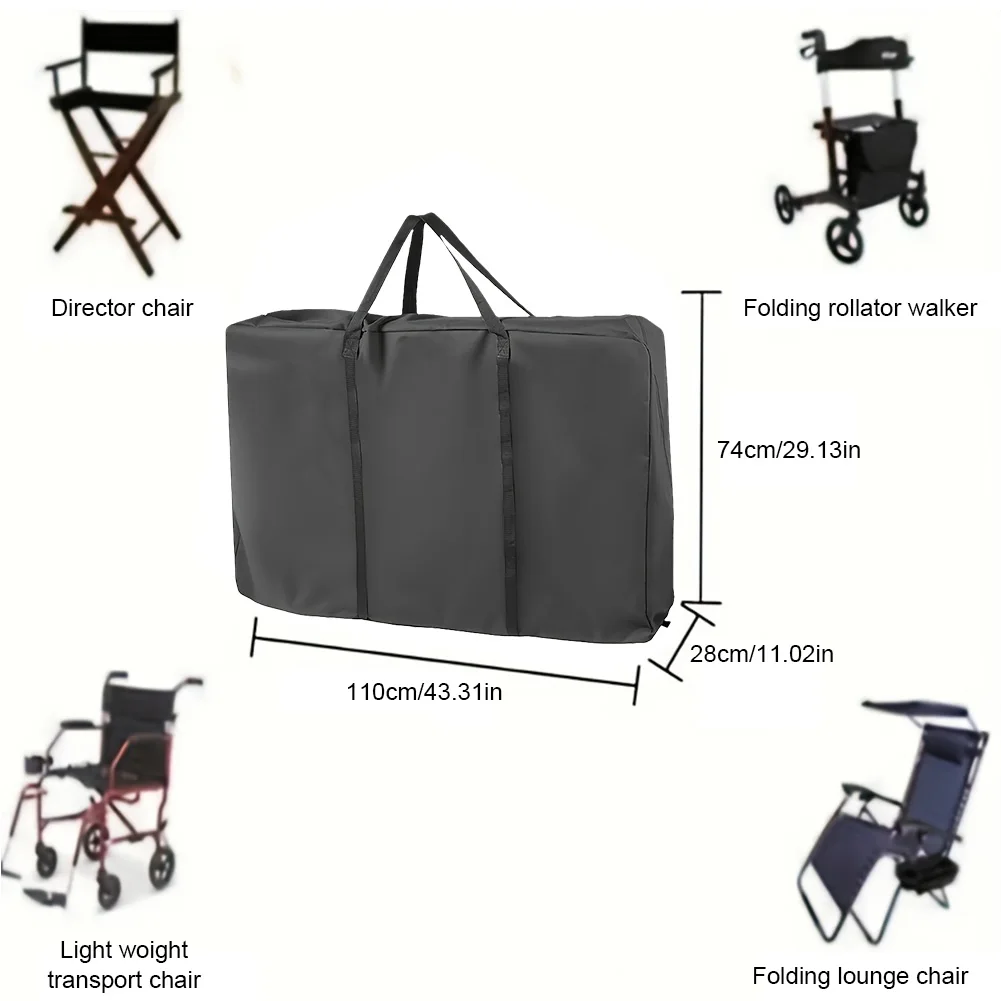 Bolsa de viaje Rollator, bolsa plegable impermeable para silla de ruedas, funda protectora para silla de ruedas de gran capacidad para silla de playa, mesa de Camping - imagen 4