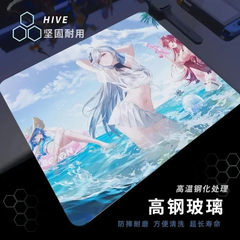 Alfombrilla de ratón de cristal fotovoltaico, traje de baño para fiesta, surf, patrón personalizado, EVA FPS, alfombrilla para mesa de juegos, Esports, regalos DIY lisos endurecidos