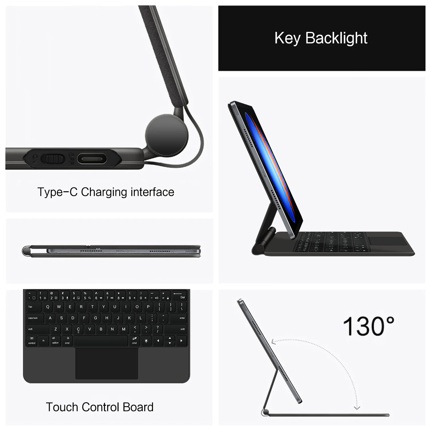 Teclado magnético retroiluminado para Xiaomi Pad 6S Pro 12,4 pulgadas - imagen 3