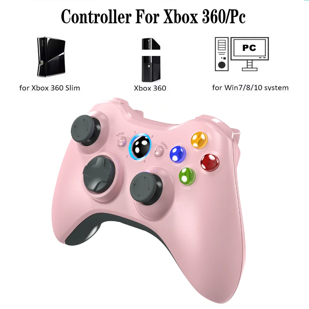 Controlador de mando para Xbox 360/360 Slim Joypad Joystick Compatible con Xbox 360/360 Slim y Pc Joystick de 6 ejes con doble vibración