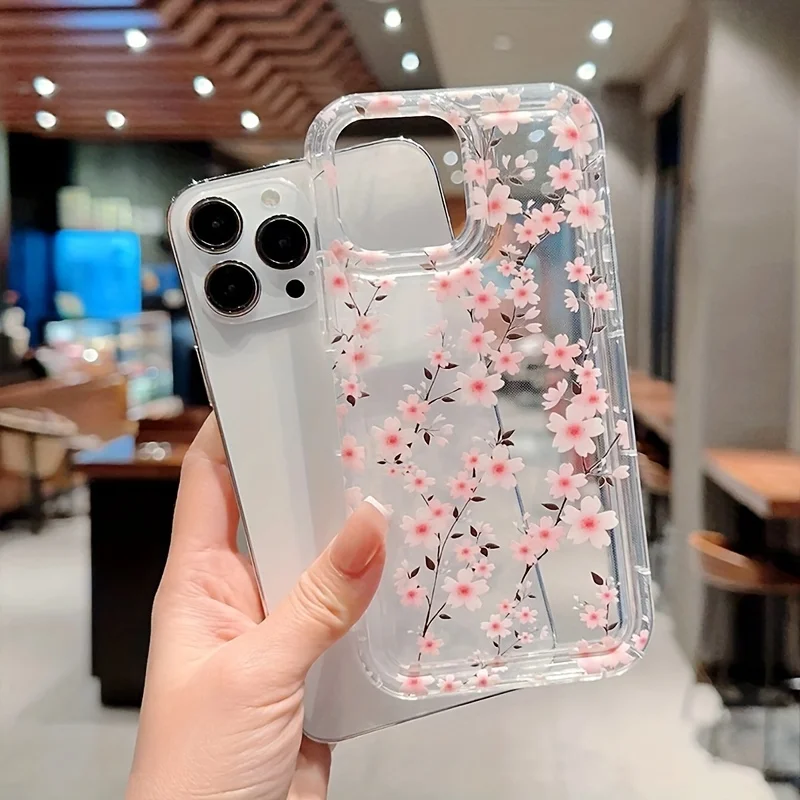 Funda de teléfono suave anticaída con flores multicolores para iPhone 14, 13, 12, 11, 15 16 Pro Max SE XR X XS 7 8 Plus, funda de cojín transparente - imagen 3