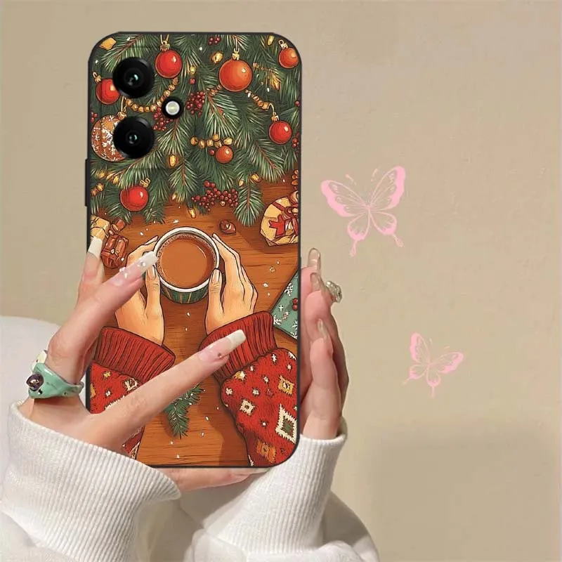 Patrón de Navidad para niñas para Honor X9C X9B X9A X9 X8C X8B X8A X8 X7C X7B X7A X6B X6A X60i X5B 5GBlack funda de teléfono - imagen 5