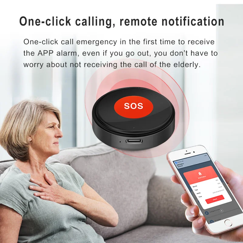 Tuya WiFi SOS botón de emergencia inalámbrico una tecla llamada ayuda a casa ancianos niños protección de seguridad alarma Smart Life APP Control - imagen 5