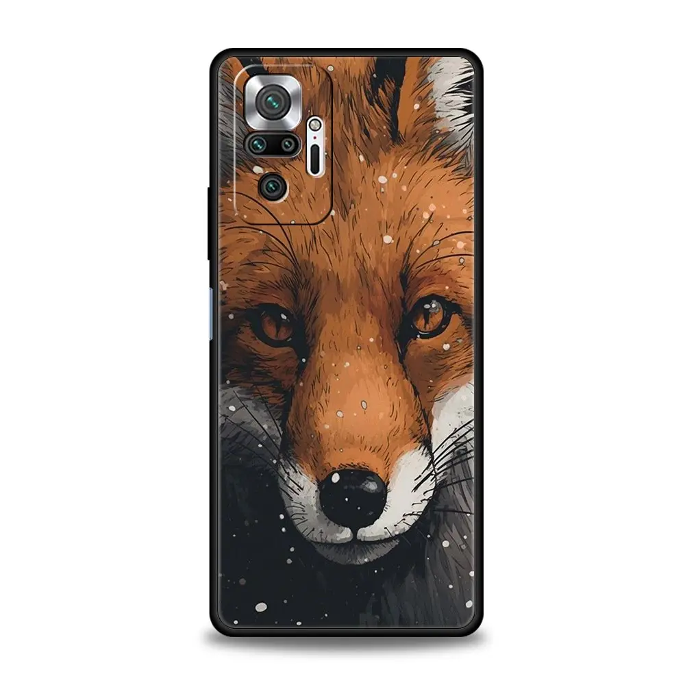 Funda de teléfono con dibujos de animales, oso, zorro, ardilla, para Xiaomi Redmi Note 14, 13, 12, 5G, 11, 10 Pro Plus, 4G, 9S, 14C, 13C, 12C, 10C, 9C, 9A - imagen 4