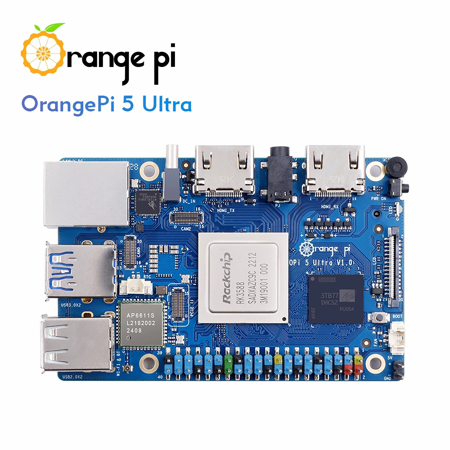 Orange Pi 5 Ultra 8GB 16GB RAM LPDDR5 Rockchip RK3588 Placa de desarrollo WiFi 6E + BT5.3 M2 ranura 2,5G LAN para Orange Pi 5 Ultra - imagen 3