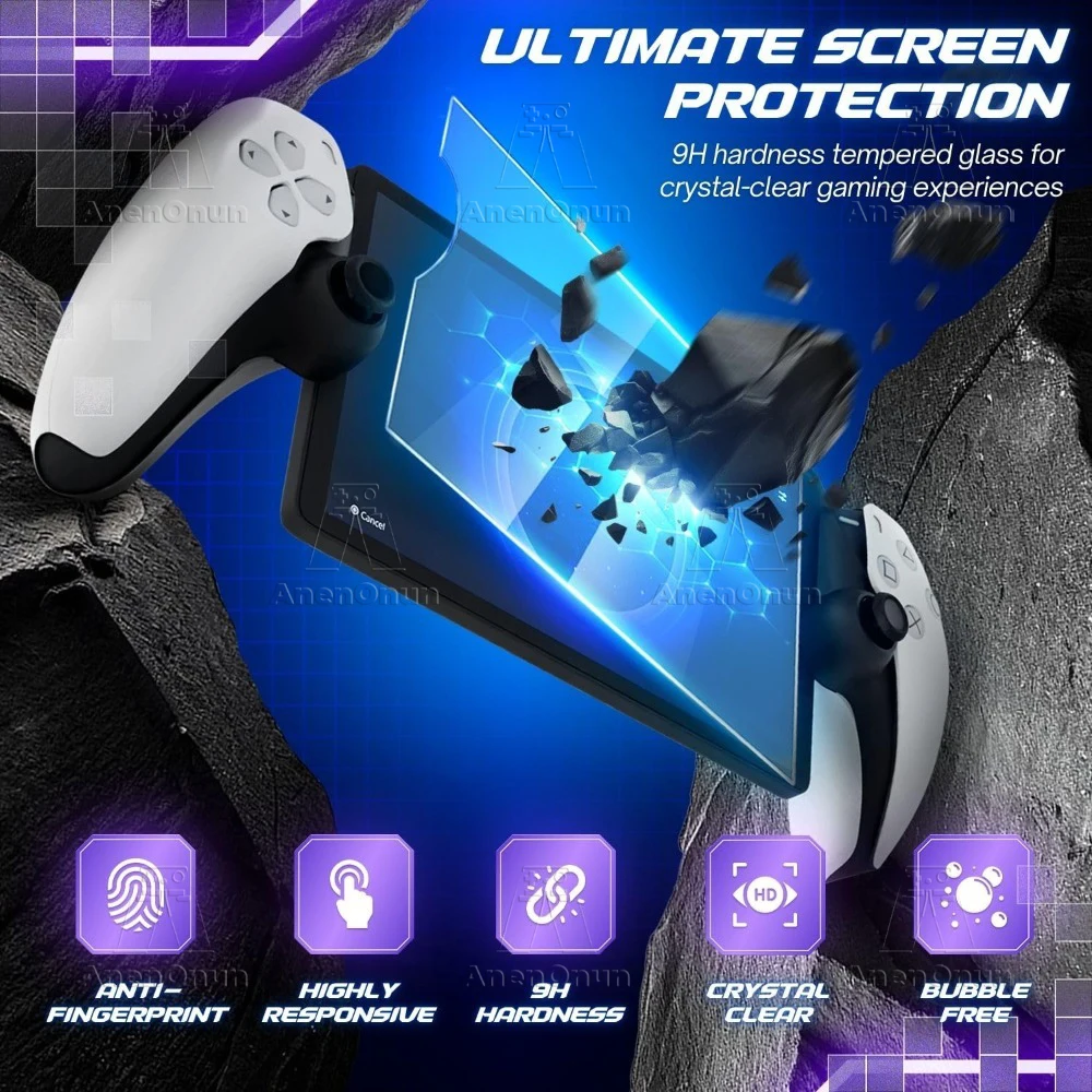 Kit de accesorios protectores 4 en 1 para PS Portal, Estuche de transporte EVA, carcasa suave de silicona, Protector de pantalla de vidrio templado 2 HD - imagen 3