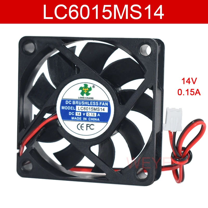 Ventilador de refrigeración de potencia LC6015MS14, 14V, 0.15A, 2 líneas, 6015, 6CM, nuevo