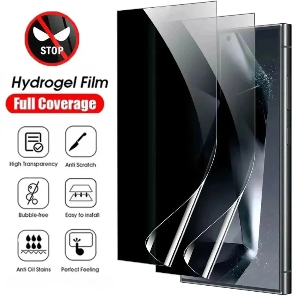 2 uds película de hidrogel de privacidad Galaxy S24 S23 S21 S22 Ultra Protector de pantalla antiespía para Samsung Note 20 10 S10 S9 Plus