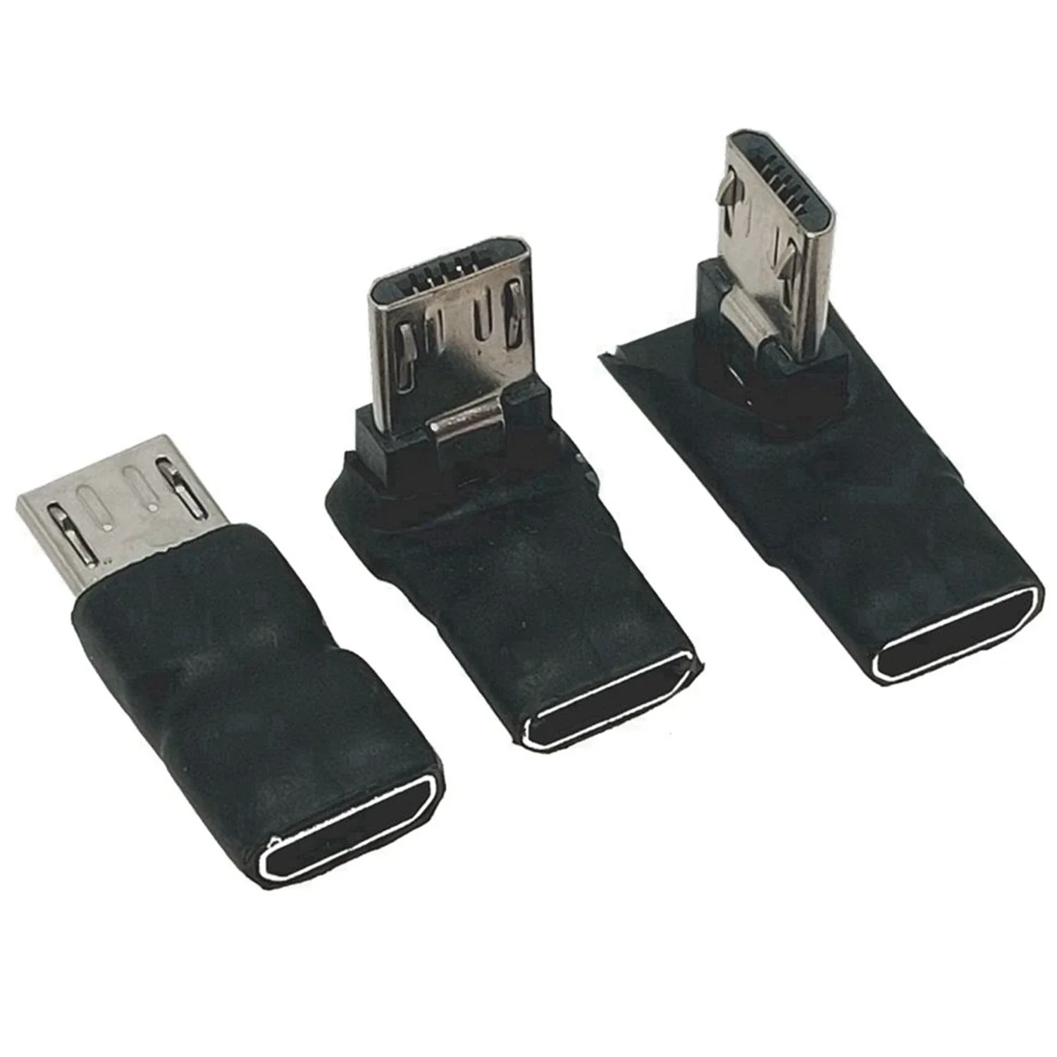 Adaptador de datos USB de 90 grados en ángulo izquierdo y derecho Micro 5 pines hembra a Micro USB macho a conector Mini USB Micro USB - imagen 3