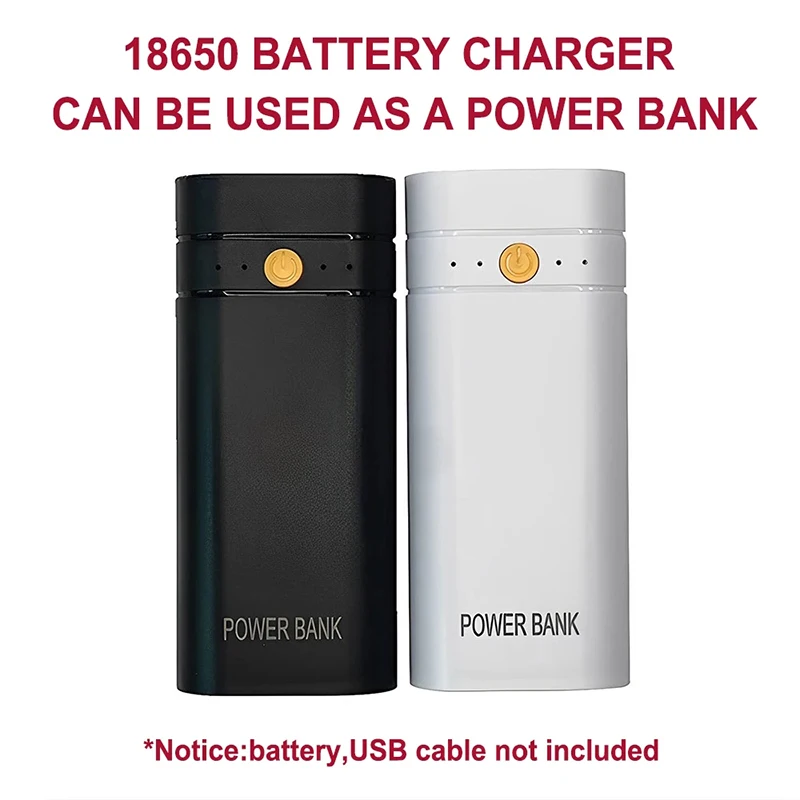 6000mAh 2*18650 batería USB tipo C banco de energía cargador de batería caja DIY para teléfono carga electrónica no incluye baterías