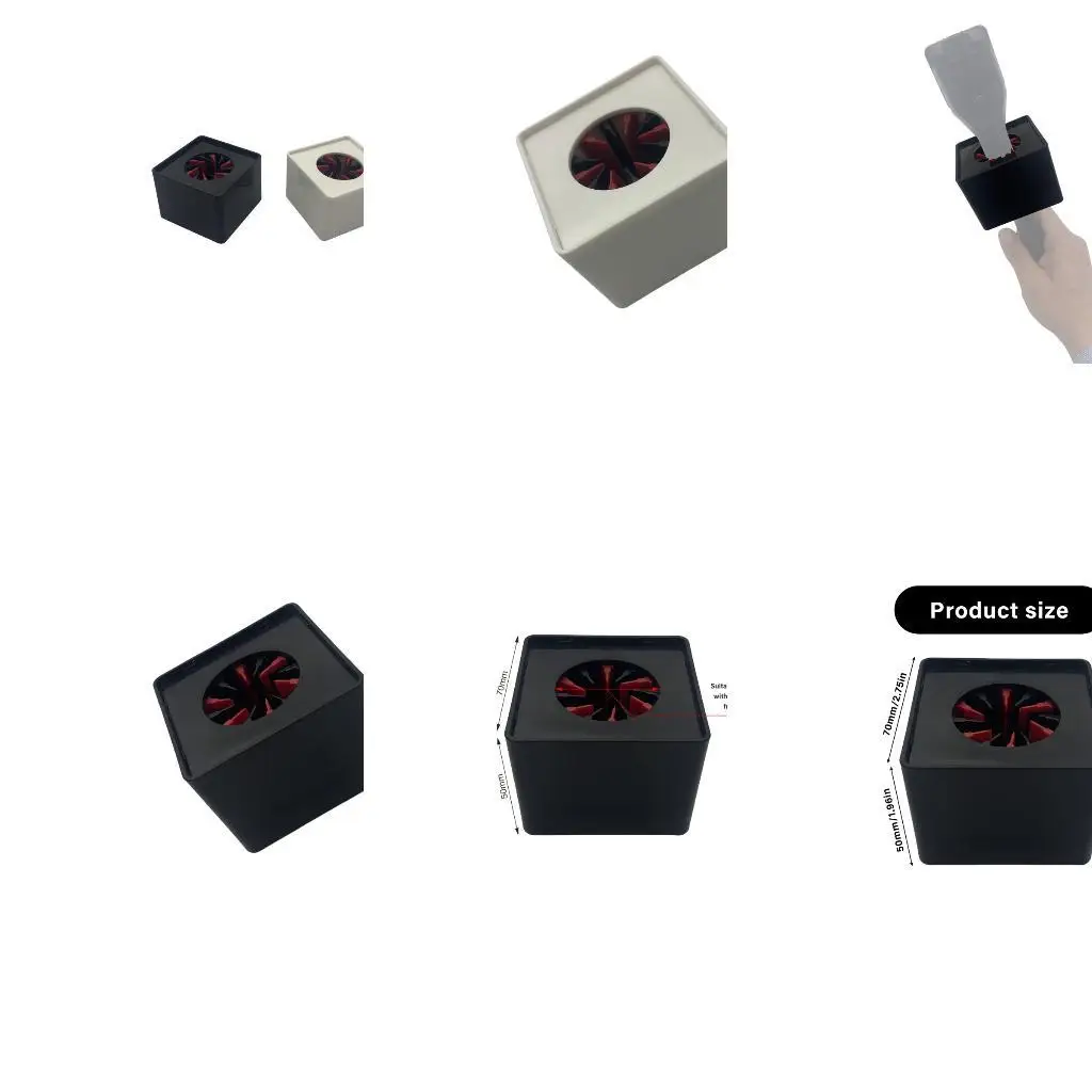 Y1UB intercambie estaciones bandera micrófono Square Cube ABS con relleno suave para micrófonos inalámbricos y grabadoras