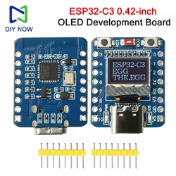 ESP32-C3 Placa de desarrollo Wi-Fi y Bluetooth de 2,4 GHz con pantalla OLED integrada de 0,42 pulgadas y antena cerámica, tipo C