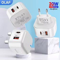 Cargador USB-C PD 20W carga rápida iPhone Samsung Xiaomi Huawei