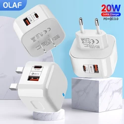 Cargador USB-C PD 20W carga rápida iPhone Samsung Xiaomi Huawei
