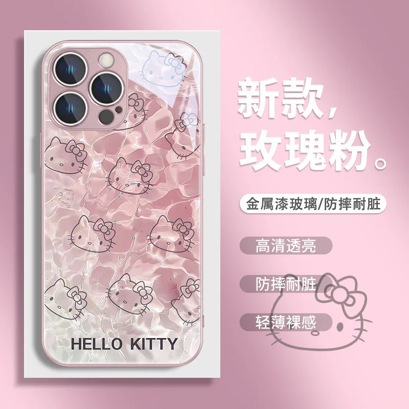 Funda de teléfono de Color metálico para IPhone, carcasa dura de cristal para modelos X, XR, XS, 16, 15, 14, 13, 12 Mini, 11 Pro Max, 7, 8, SE, 20 Plus