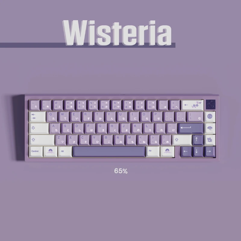 Juego de teclas con tema de glicina, perfil de cereza PBT, teclas originales personalizadas hechas a mano para accesorios de teclado mecánico, regalo DIY - imagen 2